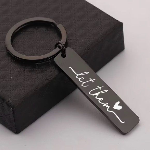 Accessories - Black Keychain with 'Let Them' wording